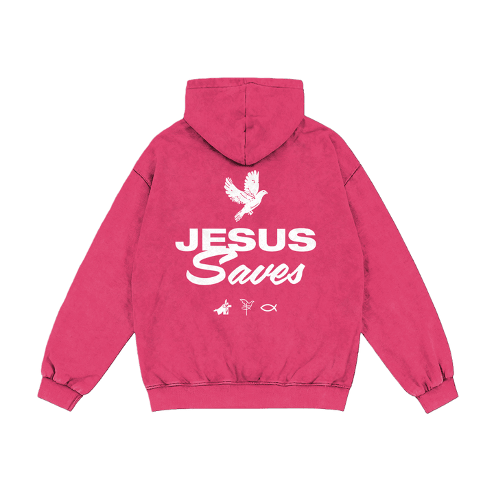 Christianartworkshop Dove & Cross Jesus Saves Hoody Jacket: conforto spirituale per ogni giorno - image 31
