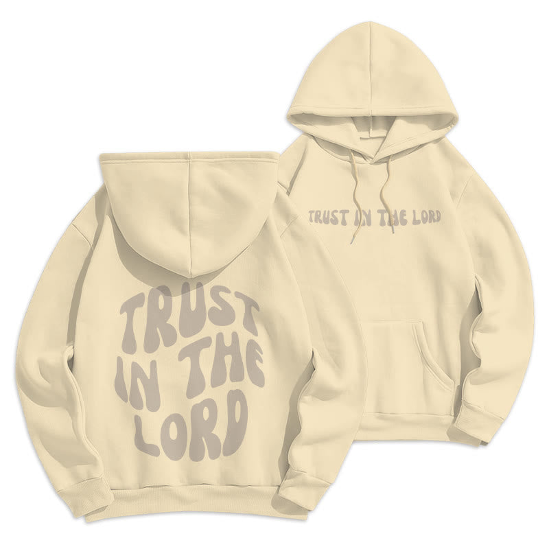 Christianartworkshop Trust In The Lord Faith Reliance Felpa con cappuccio in poliestere foderata in pile - Beige - 2XL - image 0