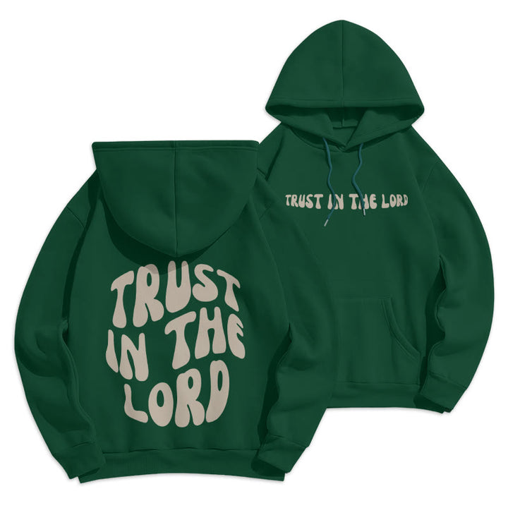Christianartworkshop Trust In The Lord Faith Reliance Felpa con cappuccio in poliestere foderata in pile - Verde - 2XL - image 15