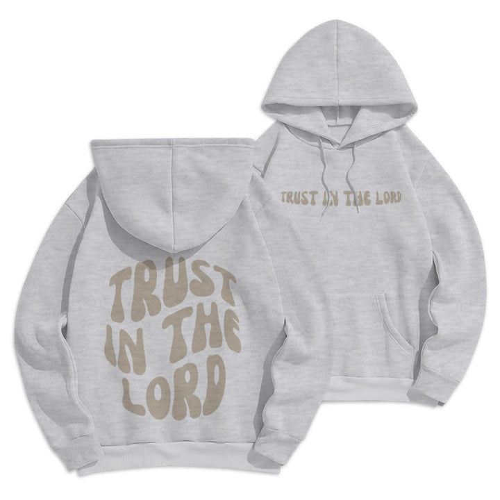 Christianartworkshop Trust In The Lord Faith Reliance Felpa con cappuccio in poliestere foderata in pile - Grigio - 2XL - image 22