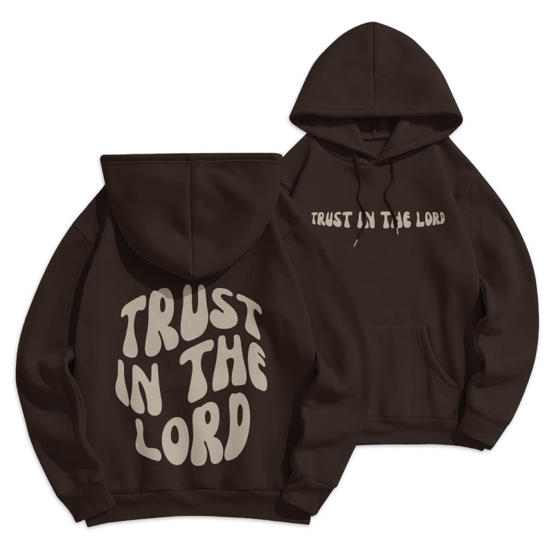 Christianartworkshop Trust In The Lord Faith Reliance Felpa con cappuccio in poliestere foderata in pile - Marrone - 2XL - image 19