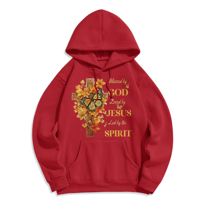 Christianartworkshop Felpa con cappuccio in poliestere foderata in pile "Benedetta da Dio" - Rosso - 2XL - image 0
