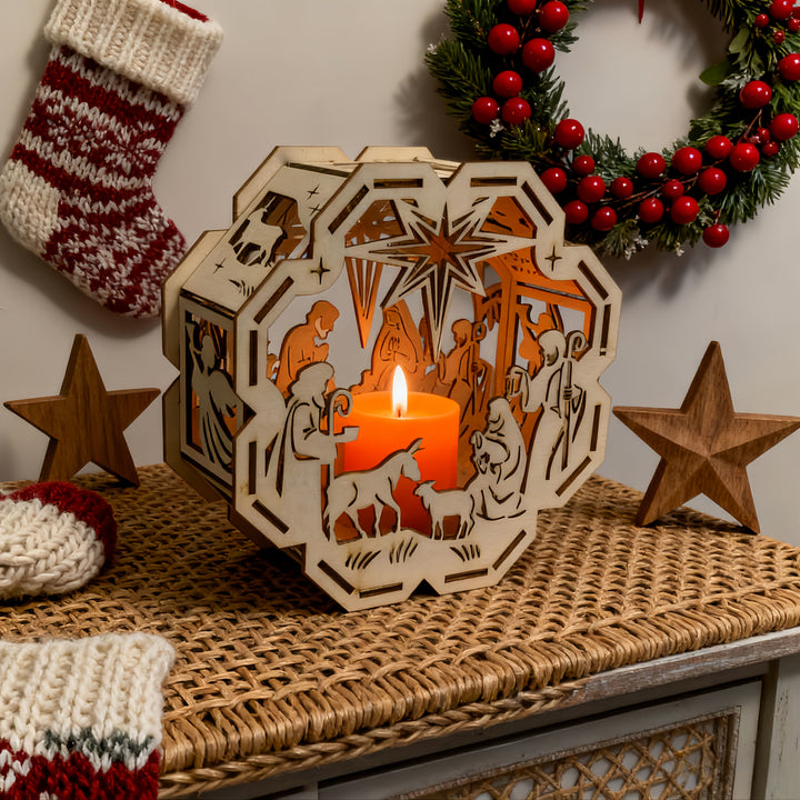 Christianartworkshop Decorazione natalizia a lume di candela: luce ispirata dalla fede per gli spazi natalizi - Natività - image 0