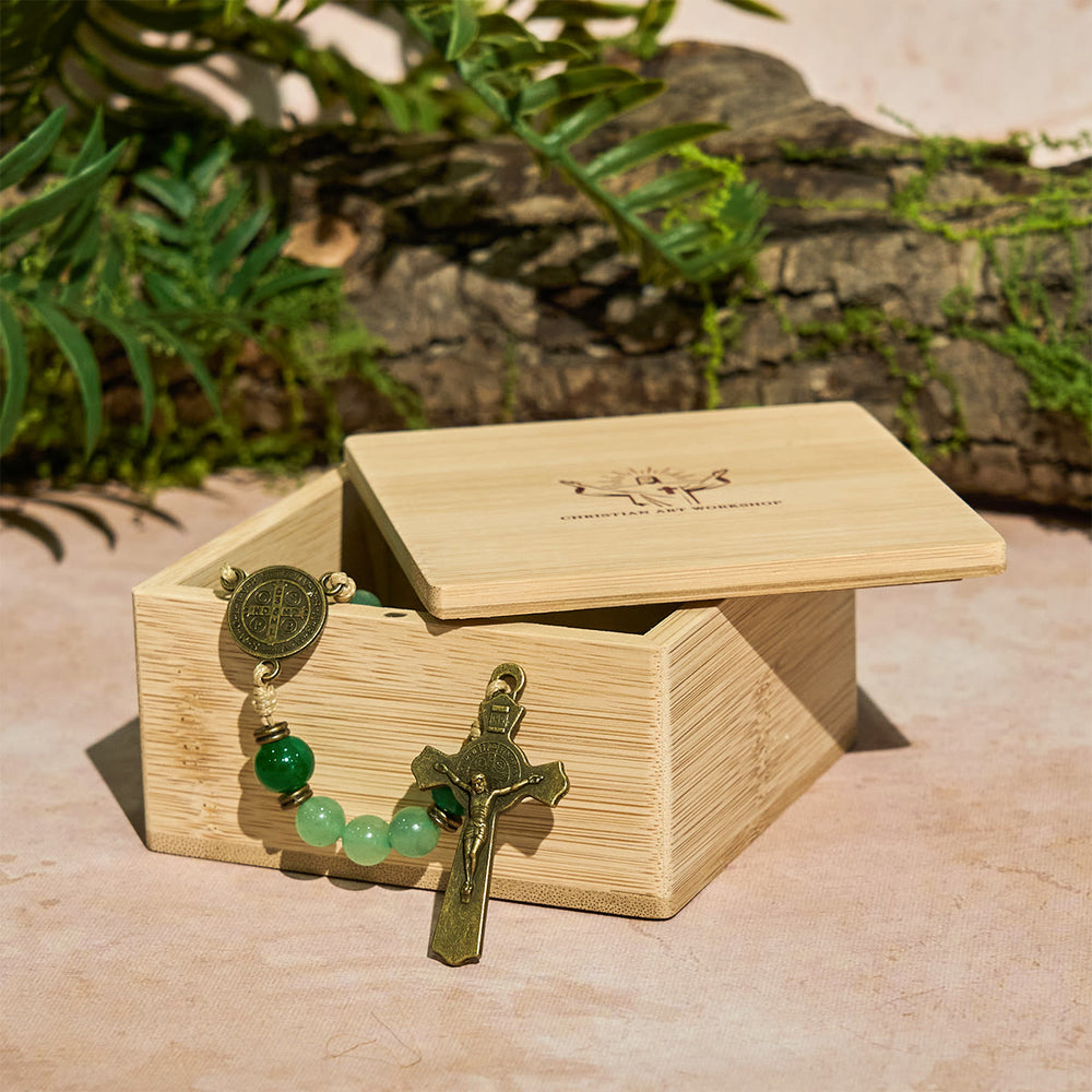 Christianartworkshop Scatola regalo in legno con rosario sacro - image 1