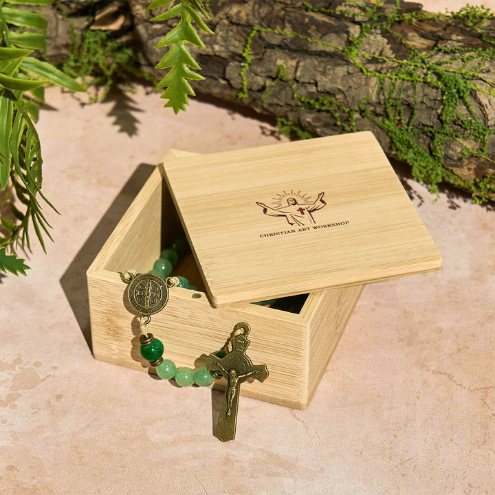 Christianartworkshop Scatola regalo in legno con rosario sacro - image 4