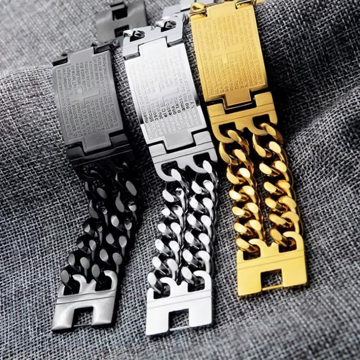 Christianartworkshop Bracciale con croce e preghiera: testo sacro e moda audace - image 3