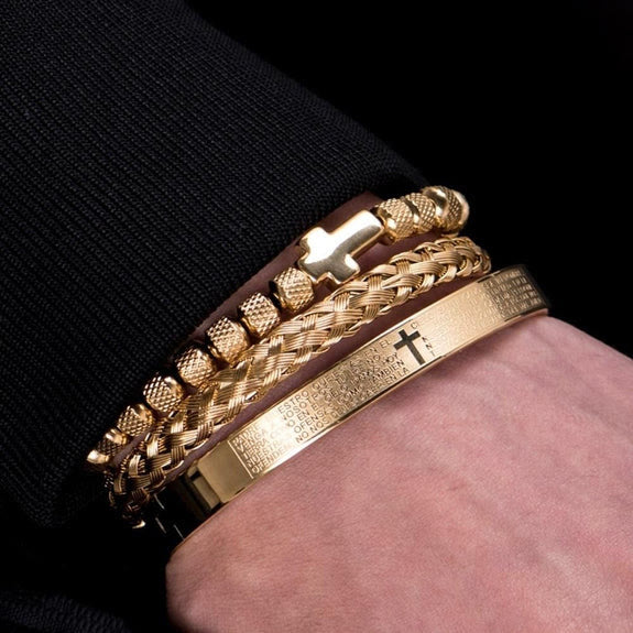 Set di bracciali con croce impilabili Christianartworkshop: integrazione della fede alla moda - image 2