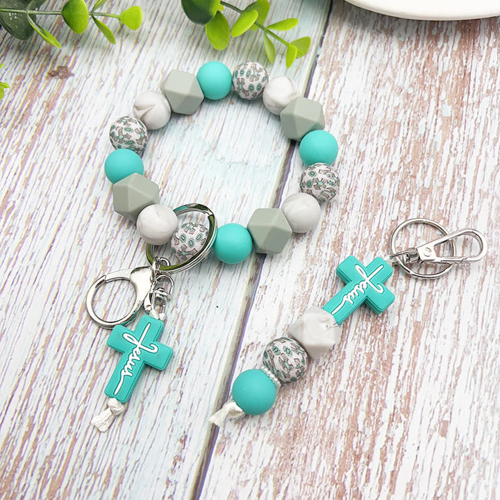 Set di portachiavi in silicone Christianartworkshop Faith: ciondolo a forma di croce per promemoria quotidiano della fede - image 0