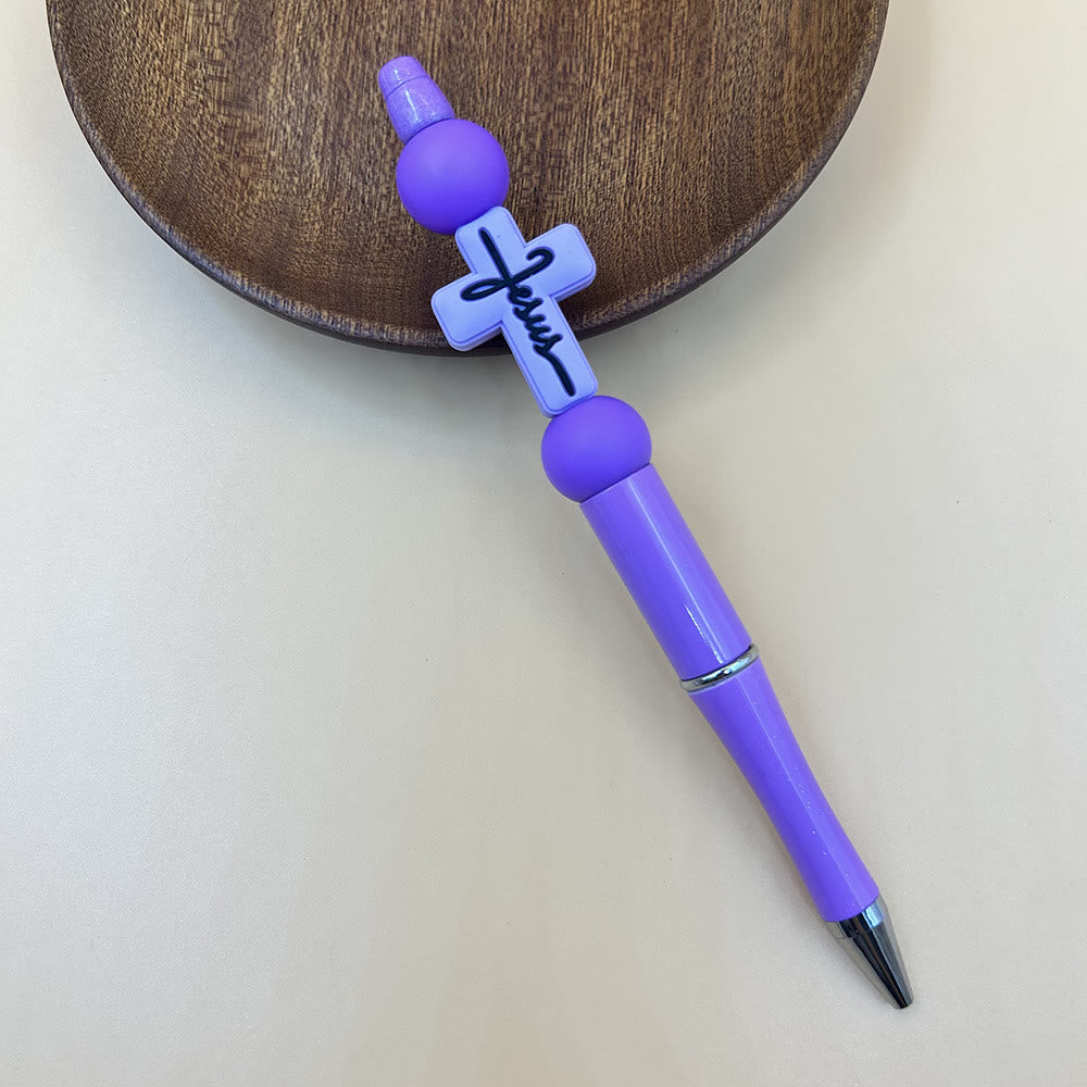 Christianartworkshop Serie di penne Jesus Cross: strumento di scrittura ispirato alla fede con ciondolo simbolico - Viola - image 5
