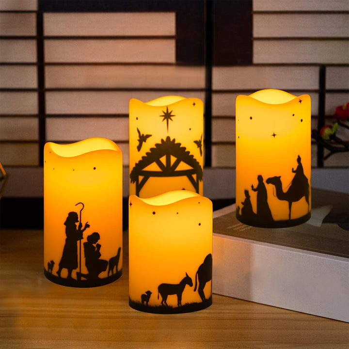 Christianartworkshop Decorazione a candela LED con bordo ondulato per presepe: modalità di illuminazione multiple per la fede - image 4