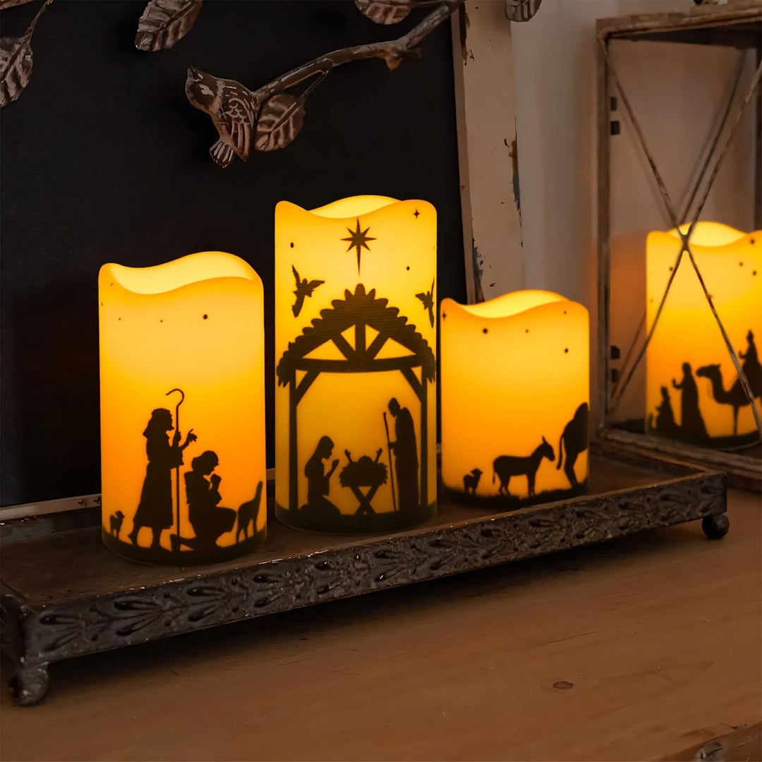 Christianartworkshop Decorazione a candela LED con bordo ondulato per presepe: modalità di illuminazione multiple per la fede - image 6