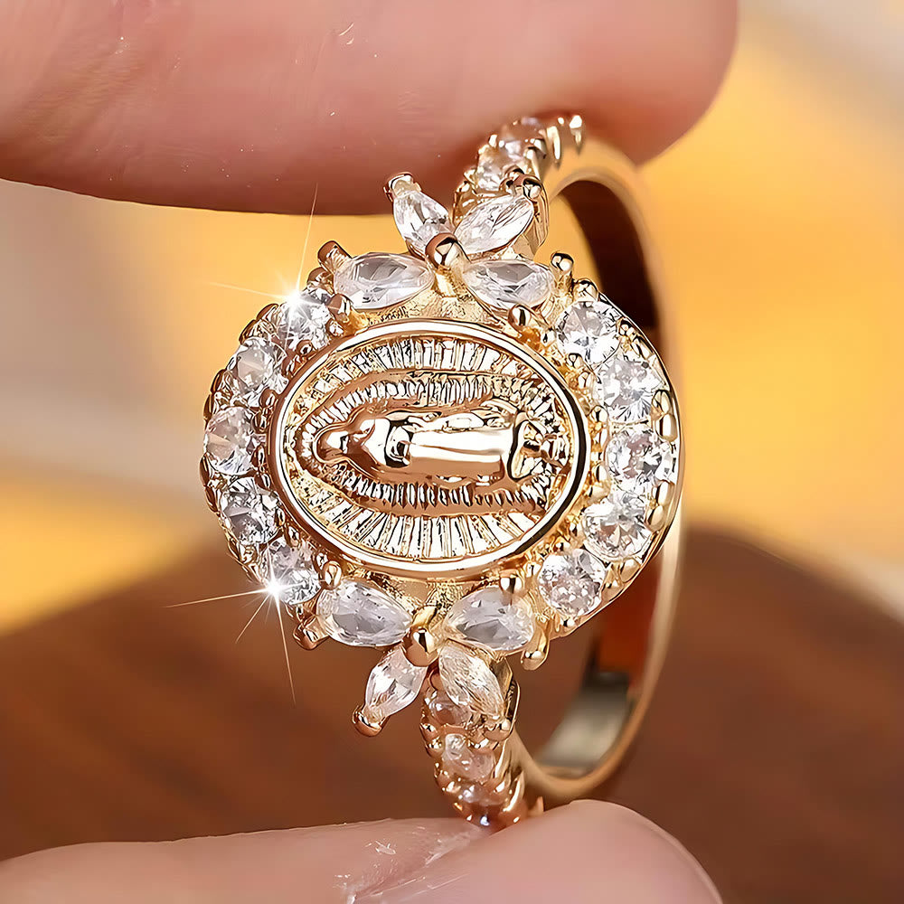 Christianartworkshop Elegante anello con emblema della Vergine Maria: dettaglio sacro per la devozione quotidiana - US 11 - image 0