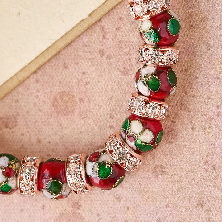 Bracciale artigianale in smalto rosso con perline e ciondolo a forma di cuore con croce di Christianartworkshop - image 7