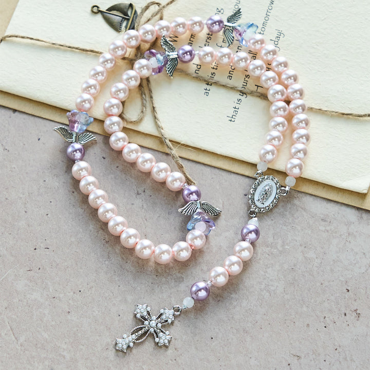 Christianartworkshop Rosario con preghiera dell'angelo custode alla lavanda: protezione di Cristo e grazia divina - image 4