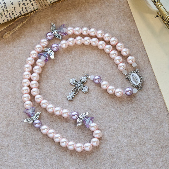 Christianartworkshop Rosario con preghiera dell'angelo custode alla lavanda: protezione di Cristo e grazia divina - image 5