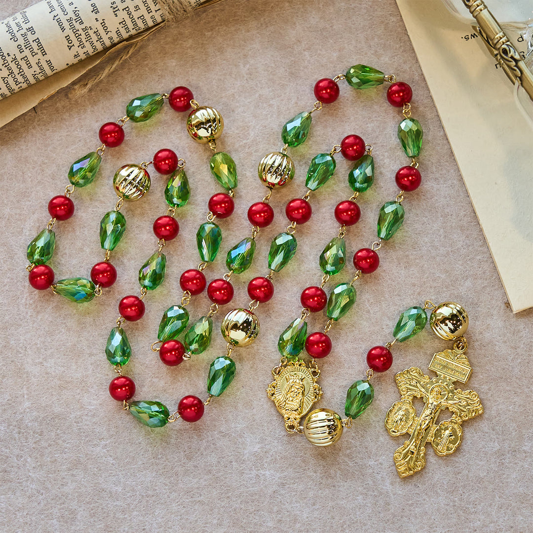 Christianartworkshop Crocifisso del Perdono Rosario di Natale decorato: fedele compagno e decorazione festiva - image 4