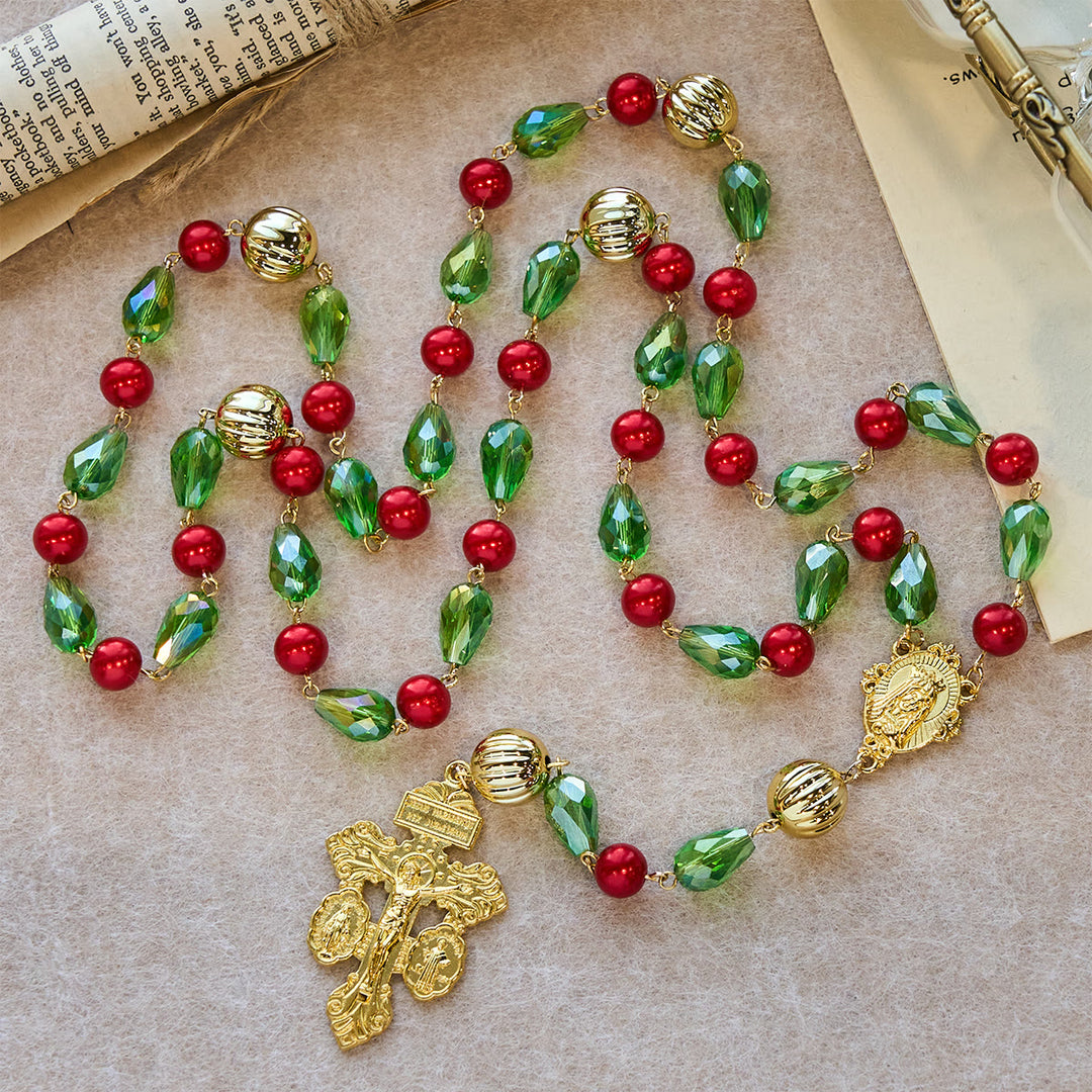 Christianartworkshop Crocifisso del Perdono Rosario di Natale decorato: fedele compagno e decorazione festiva - image 5