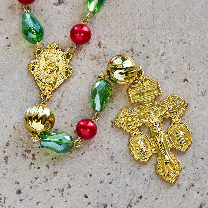 Christianartworkshop Crocifisso del Perdono Rosario di Natale decorato: fedele compagno e decorazione festiva - image 9