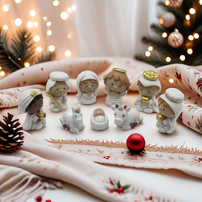 Christianartworkshop Set di decorazioni per la Natività: Presepe e decorazioni natalizie - Mini Natività om - image 0