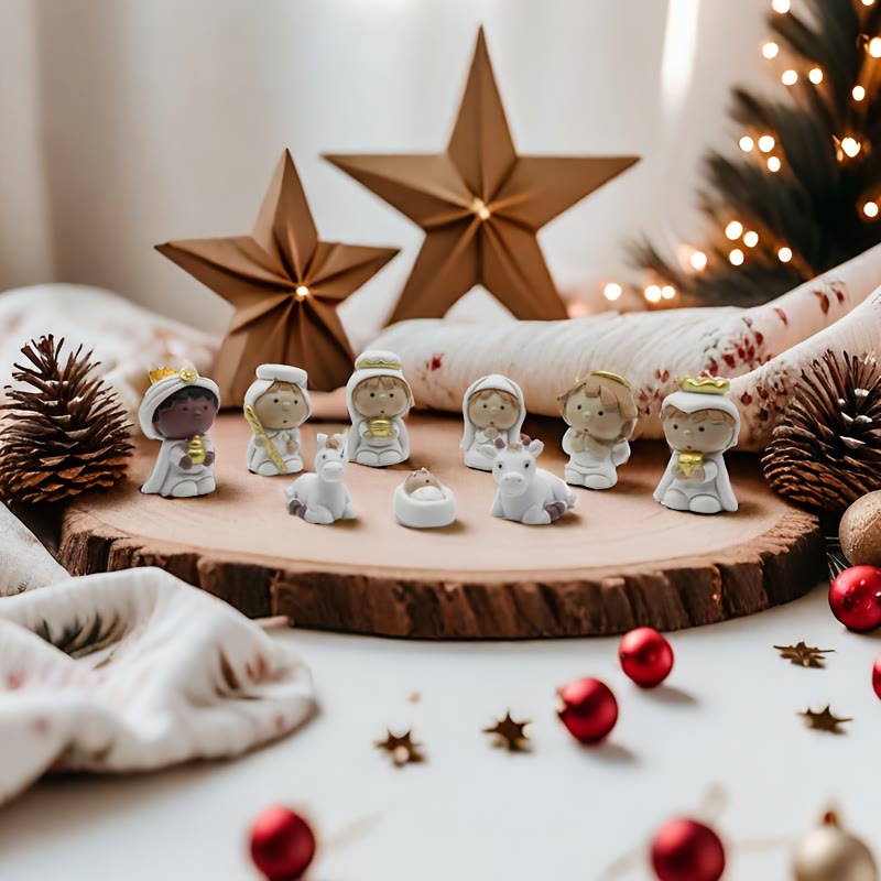 Christianartworkshop Set di decorazioni per la Natività: Presepe e decorazioni natalizie - image 2