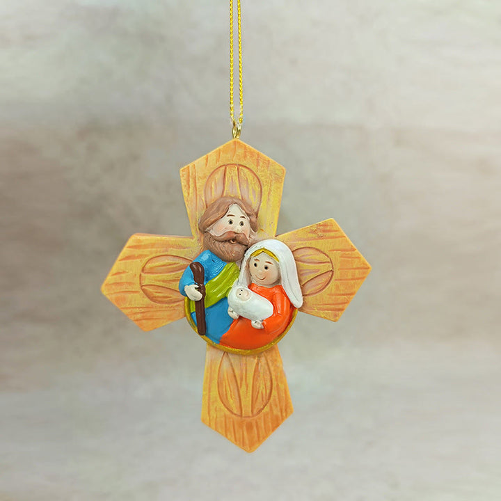 Christianartworkshop Decorazioni a forma di croce e stella della Sacra Famiglia: un caldo accento di fede per gli alberi di Natale - image 2