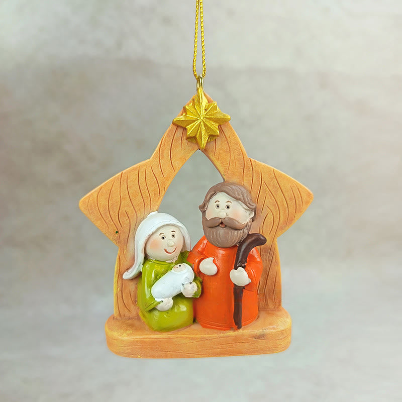 Christianartworkshop Decorazioni a forma di croce e stella della Sacra Famiglia: un caldo accento di fede per gli alberi di Natale - image 4