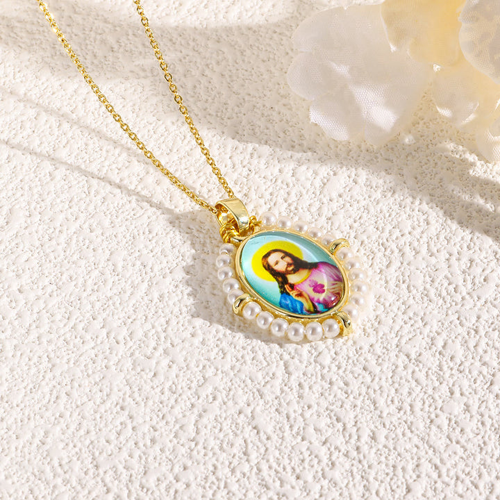 Collana con ciondolo icona sacra di Christianartworkshop: delicato accento di fede da indossare ogni giorno - J - image 10