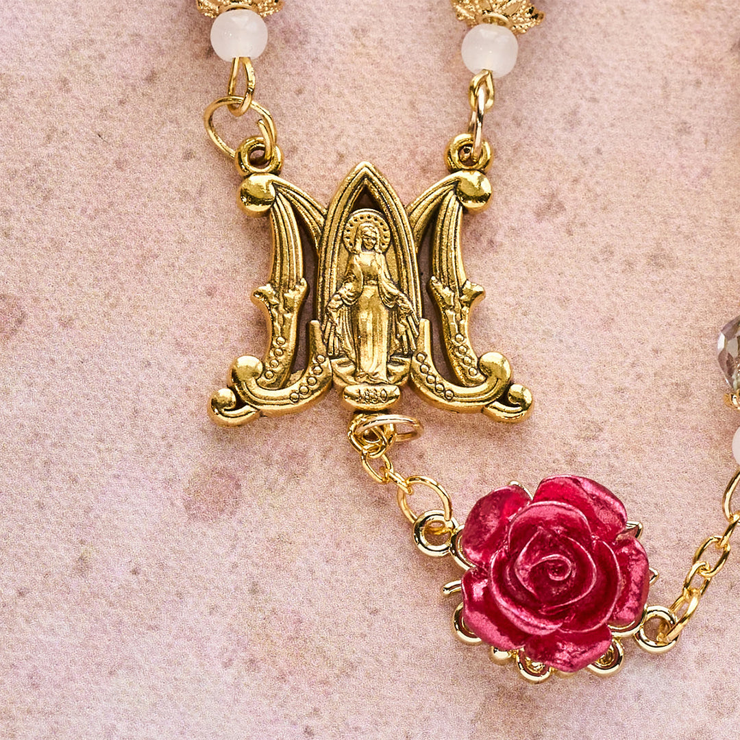 Christianartworkshop Rosario devozionale con accenti di rosa e Sacro Cuore: fede gentile per la preghiera quotidiana - image 3