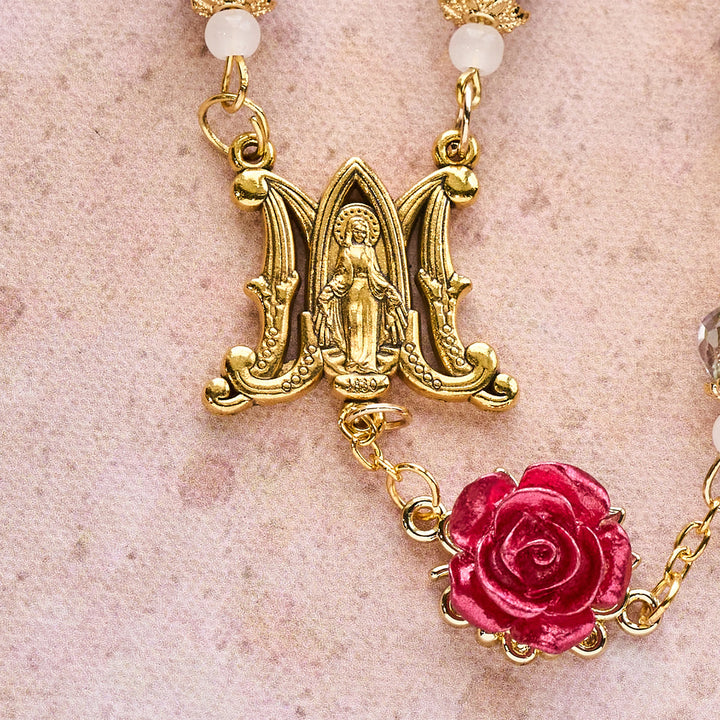 Christianartworkshop Rosario devozionale con accenti di rosa e Sacro Cuore: fede gentile per la preghiera quotidiana - image 3