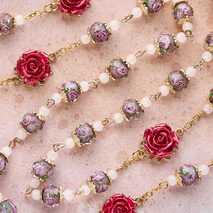 Christianartworkshop Rosario devozionale con accenti di rosa e Sacro Cuore: fede gentile per la preghiera quotidiana - image 7