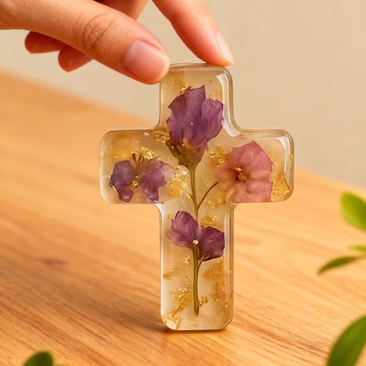 Christianartworkshop Angelo e Croce, ornamento di preghiera (con biglietto): tenera devozione per momenti di tranquillità - image 2