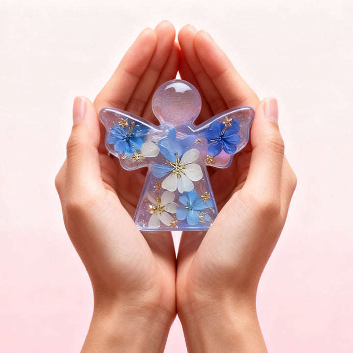 Christianartworkshop Angelo e Croce, ornamento di preghiera (con biglietto): tenera devozione per momenti di tranquillità - image 5