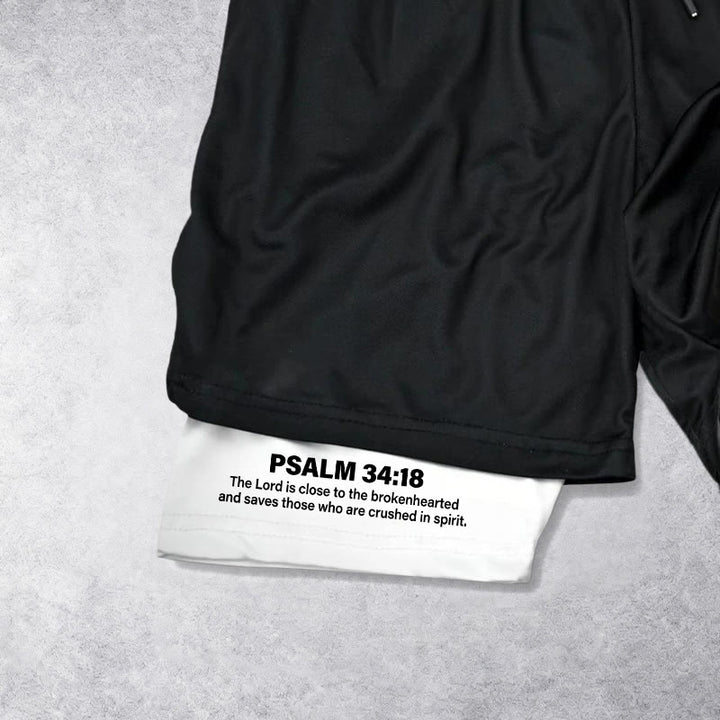 Christianartworkshop Salmo 34:18 Pantaloncini da performance Faith con disegno a croce ad acquerello - image 6