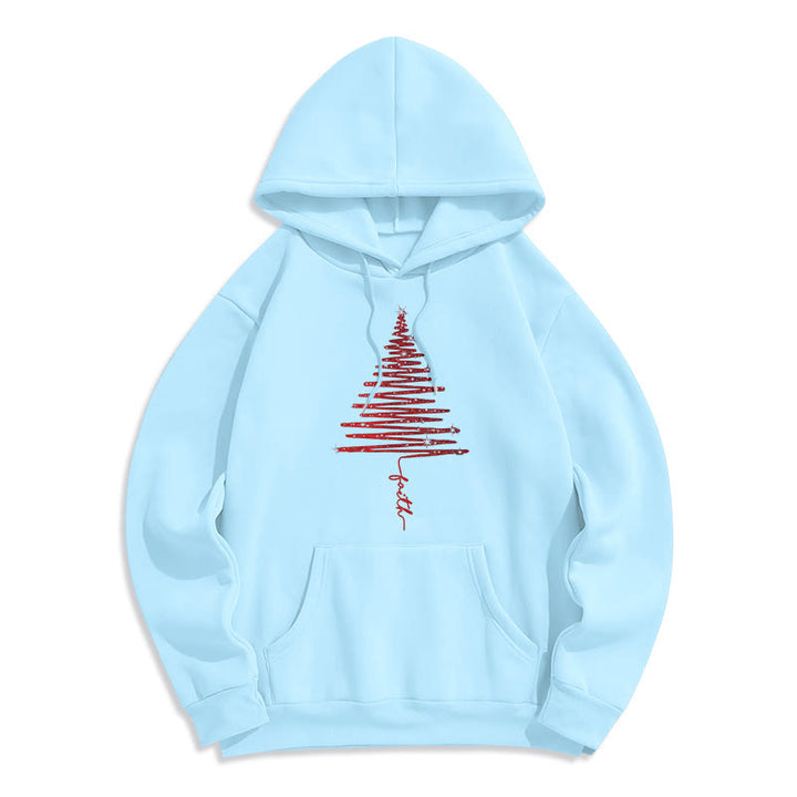 Felpa con cappuccio in poliestere foderata in pile con grafica a croce di Natale di Christianartworkshop - Blu - 2XL - image 8