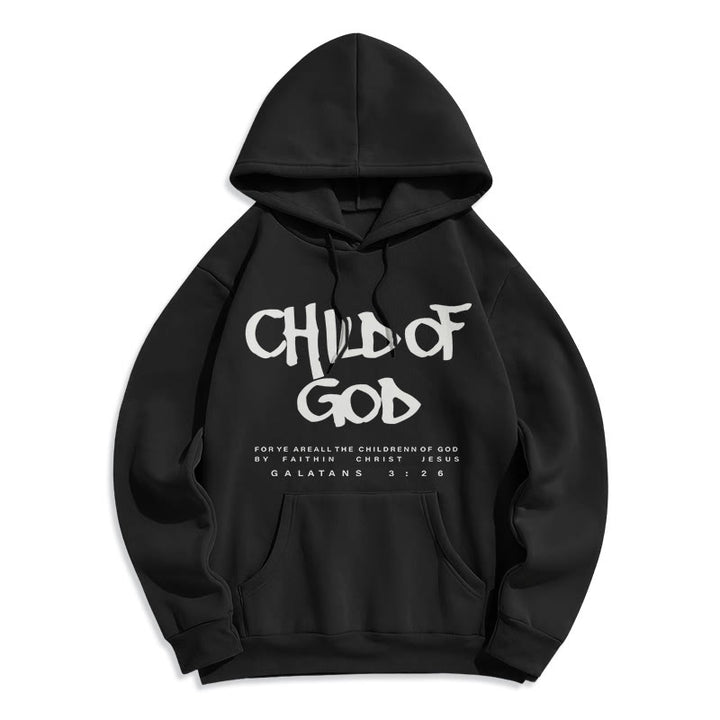Christianartworkshop Bambino di Dio Galati 3:26 Fede Felpa con cappuccio in poliestere foderata in pile - Nero - 2XL - image 1