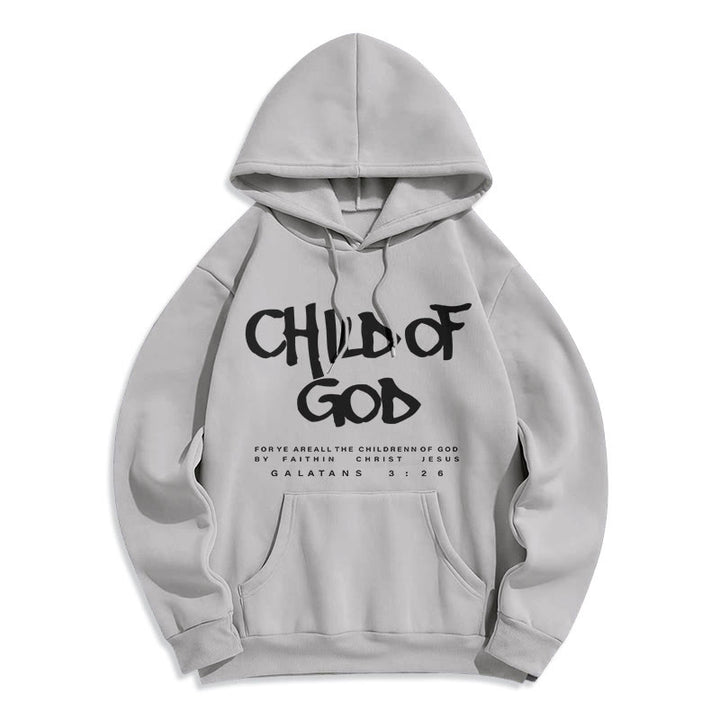 Christianartworkshop Bambino di Dio Galati 3:26 Fede Felpa con cappuccio in poliestere foderata in pile - Grigio - 2XL - image 6