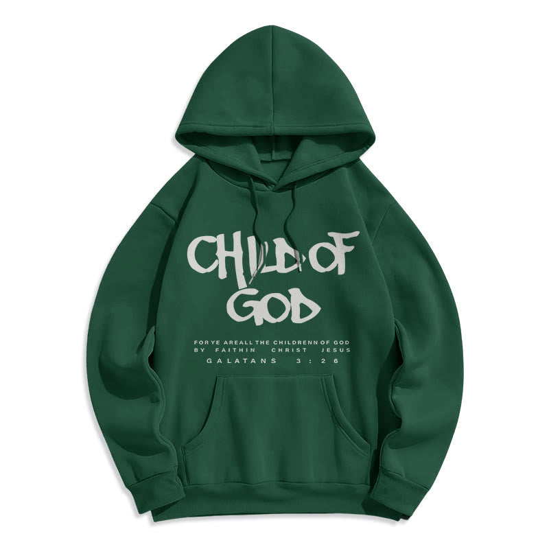 Christianartworkshop Bambino di Dio Galati 3:26 Fede Felpa con cappuccio in poliestere foderata in pile - Verde - 2XL - image 4