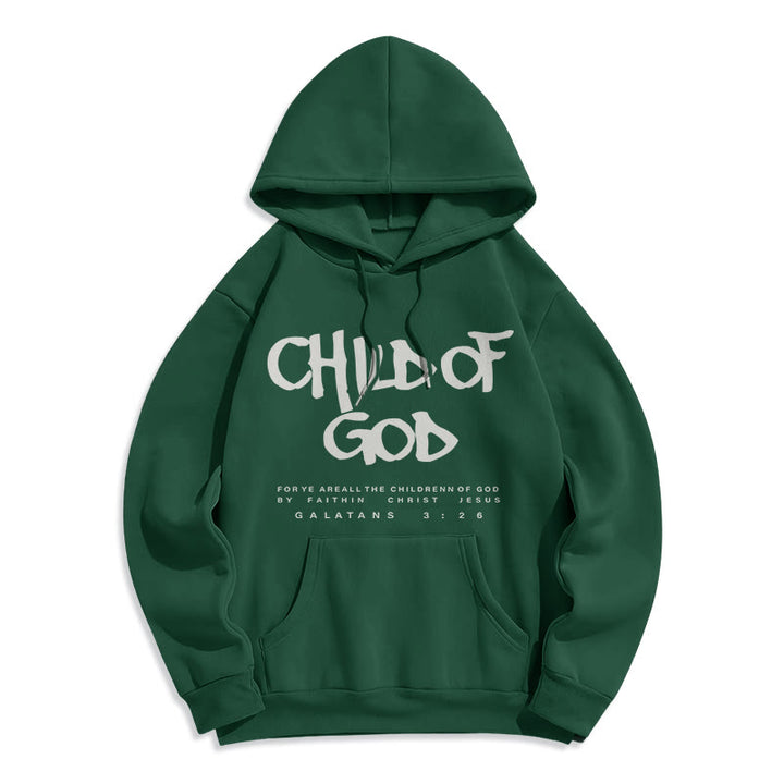 Christianartworkshop Bambino di Dio Galati 3:26 Fede Felpa con cappuccio in poliestere foderata in pile - Verde - 2XL - image 4