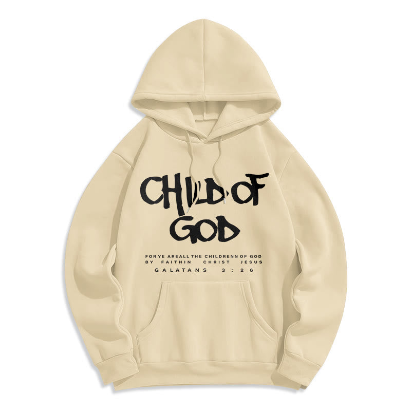 Christianartworkshop Bambino di Dio Galati 3:26 Fede Felpa con cappuccio in poliestere foderata in pile - Beige - 2XL - image 5