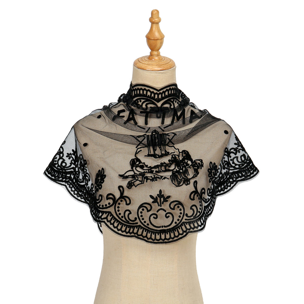 Christianartworkshop Velo della Cappella di Fátima in pizzo nero: la presenza della Madonna in morbida eleganza - image 1
