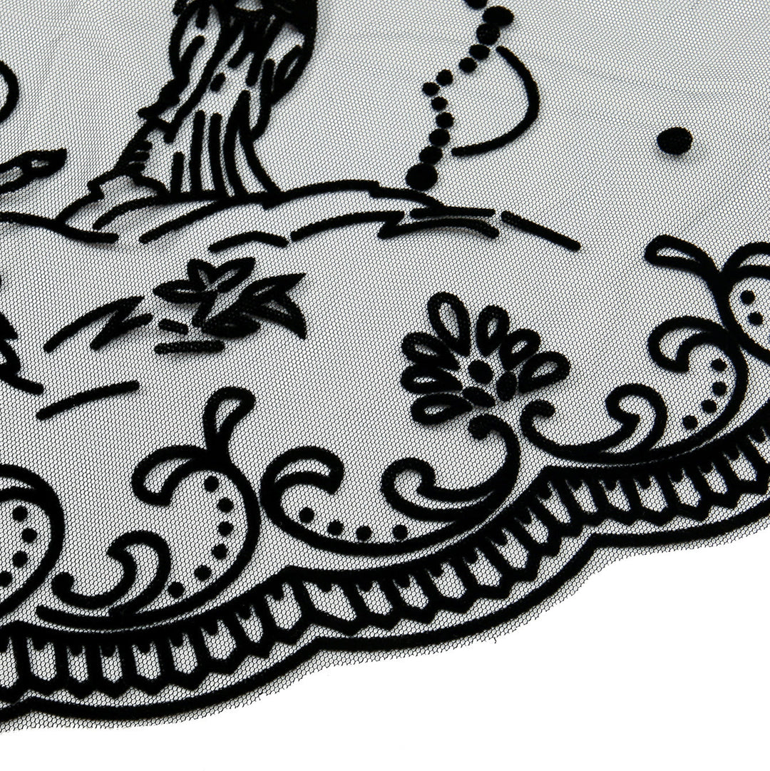 Christianartworkshop Velo della Cappella di Lourdes con bordo in pizzo nero: Immagini della Madonna in dolce grazia - image 3