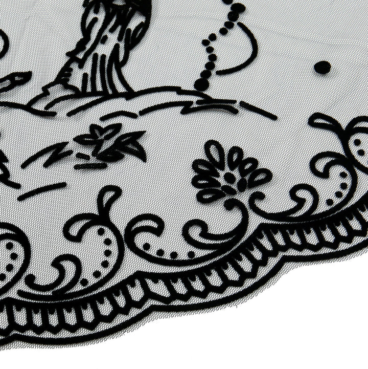 Christianartworkshop Velo della Cappella di Lourdes con bordo in pizzo nero: Immagini della Madonna in dolce grazia - image 3