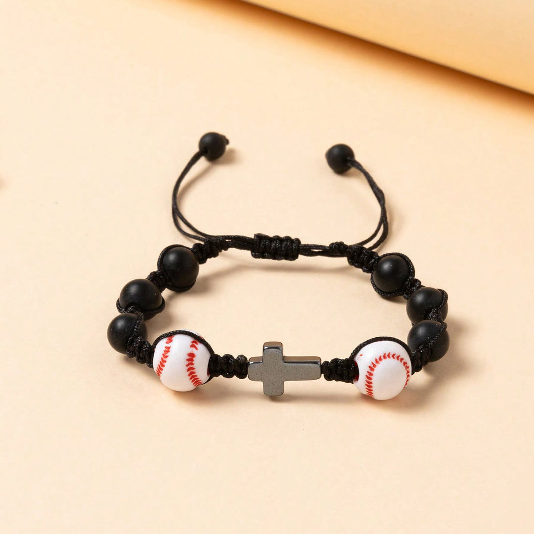 Bracciale con croce e perline sportive Christianartworkshop : tenera devozione per gli amanti dello sport - image 2