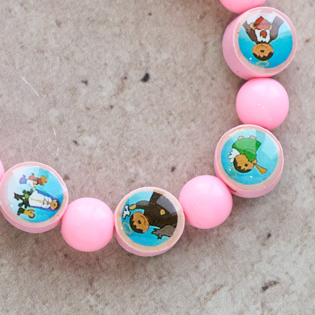 Braccialetto rosario per bambini Christianartworkshop: perline acriliche e simbolo della croce per piccoli cuori - image 8