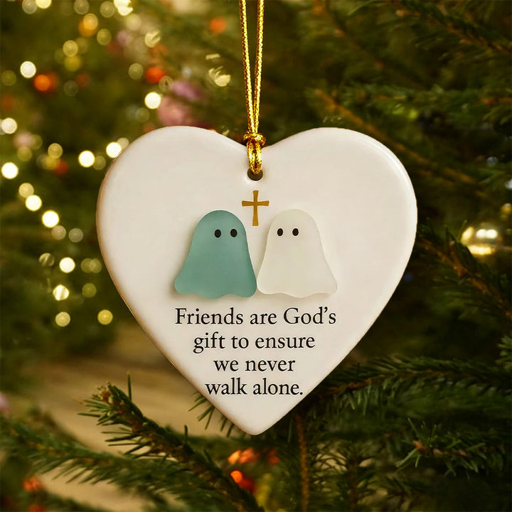 Christianartworkshop 2D Ghost & Cross Ornament: Forma di cuore e messaggio divino per Natale - image 2