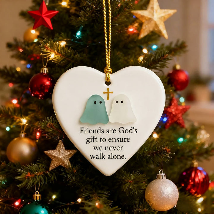 Christianartworkshop 2D Ghost & Cross Ornament: Forma di cuore e messaggio divino per Natale - image 4