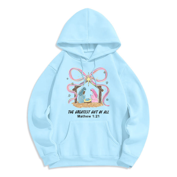 Christianartworkshop Il più grande regalo di Natale Felpa con cappuccio in poliestere foderata in pile - Blu - 2XL - image 3