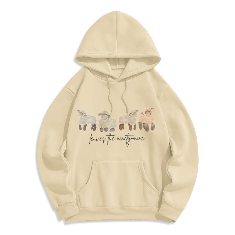 Christianartworkshop Felpa con cappuccio in poliestere foderata in pile con frase "Pecore e Pastore" - Beige - 2XL - image 2