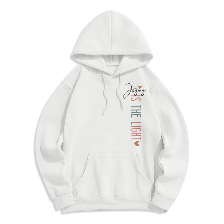 Christianartworkshop Felpa con cappuccio in poliestere foderata in pile con motivo floreale "Gesù è la luce" - image 17