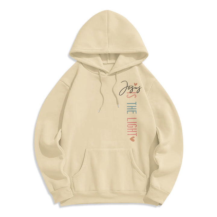 Christianartworkshop Felpa con cappuccio in poliestere foderata in pile con motivo floreale "Gesù è la luce" - image 11